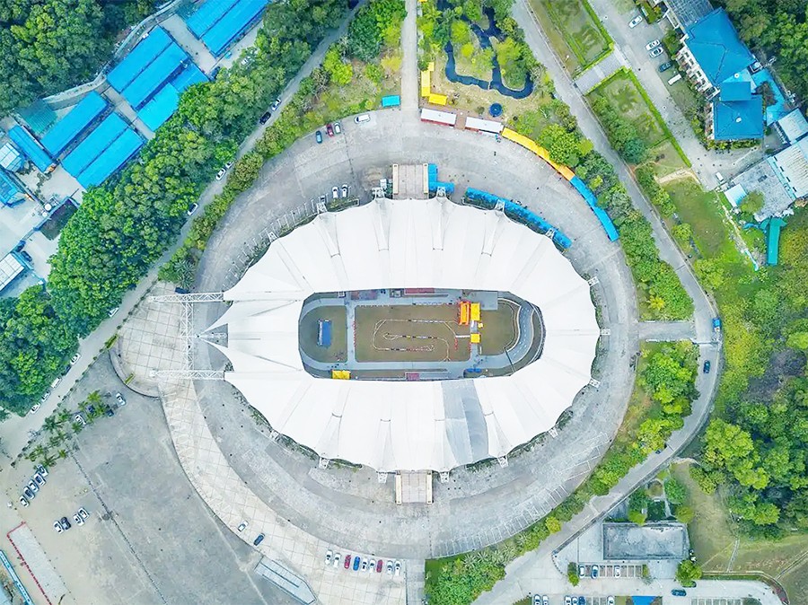 广东龙岗国际自行车赛场膜结构顶棚