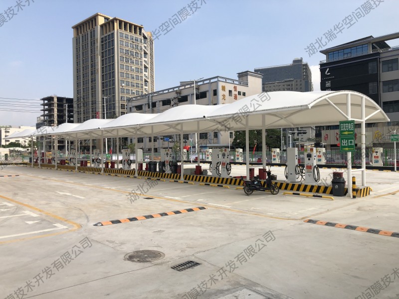 龙华大浪三联充电桩膜结构车棚 